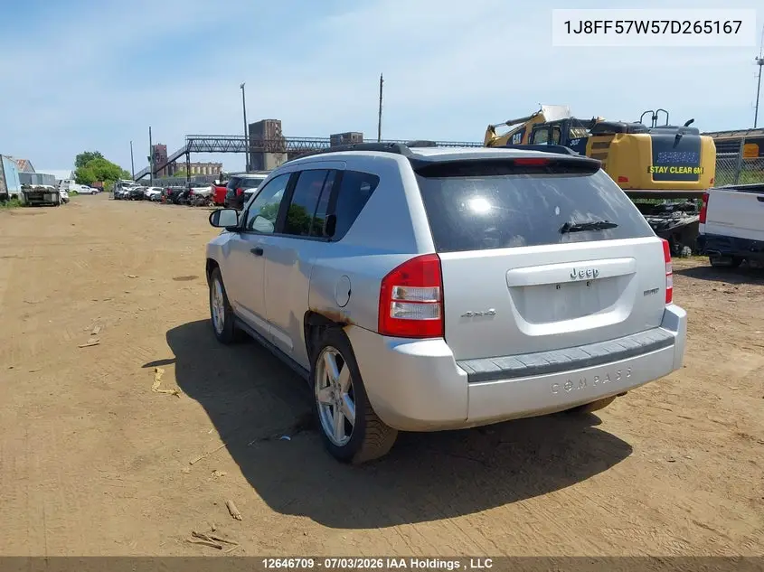 2007 Jeep Compass Limited VIN: 1J8FF57W57D265167 Lot: 12646709