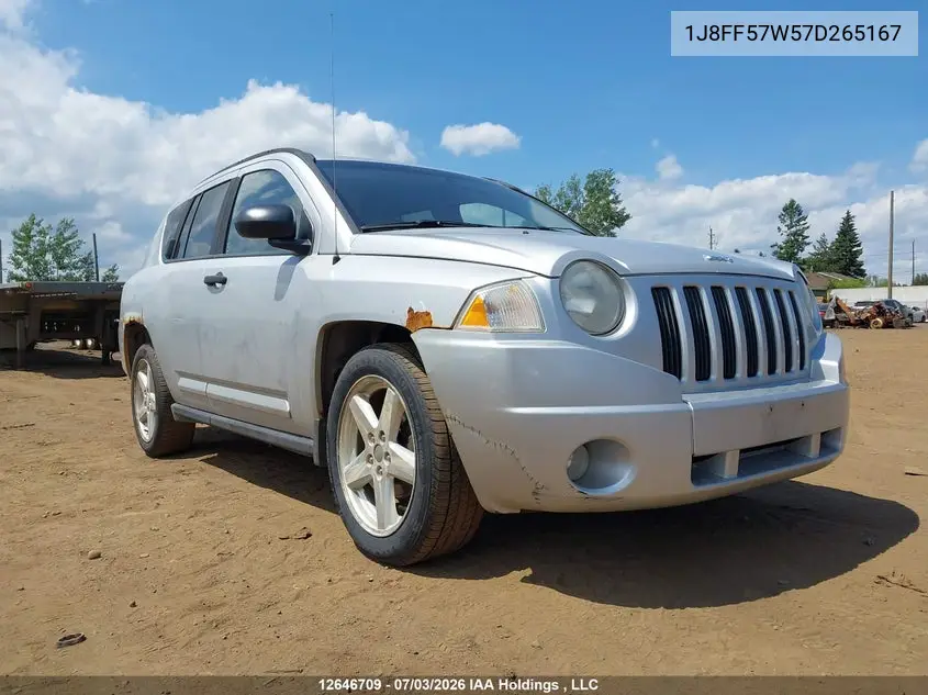 2007 Jeep Compass Limited VIN: 1J8FF57W57D265167 Lot: 12646709