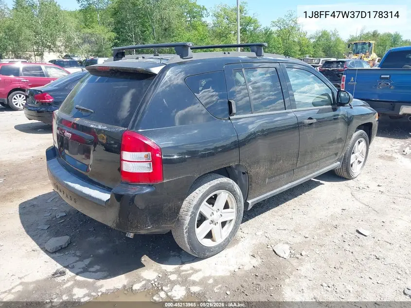 2007 Jeep Compass Sport VIN: 1J8FF47W37D178314 Lot: 45213965