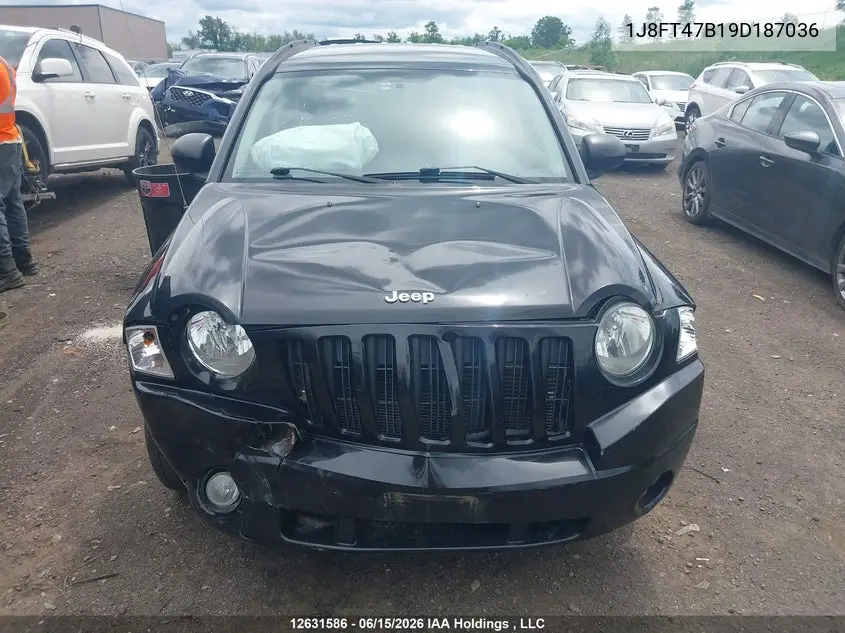 2009 Jeep Compass VIN: 1J8FT47B19D187036 Lot: 12631586