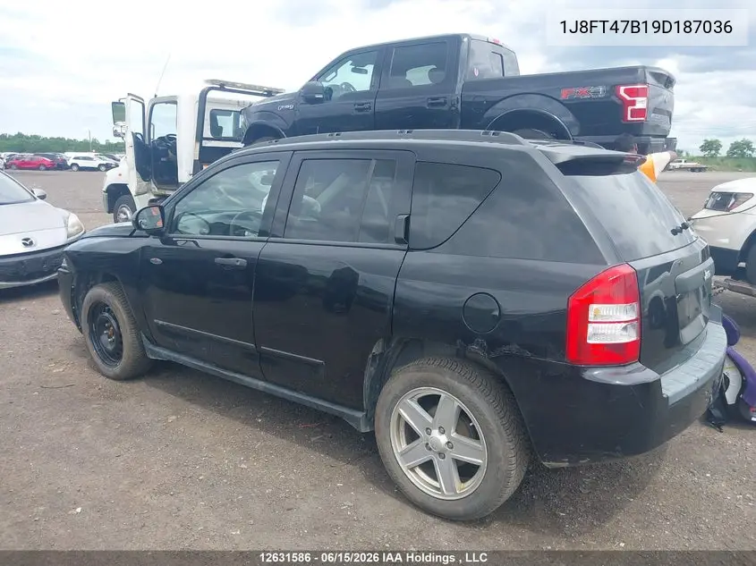2009 Jeep Compass VIN: 1J8FT47B19D187036 Lot: 12631586