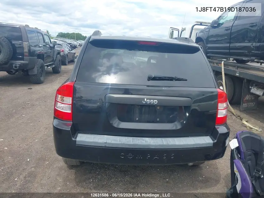 2009 Jeep Compass VIN: 1J8FT47B19D187036 Lot: 12631586
