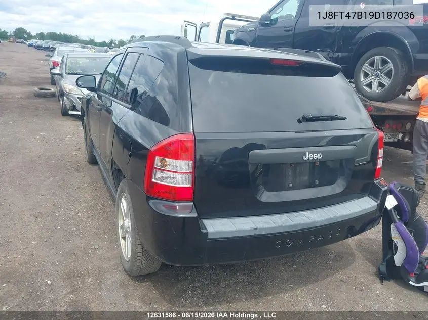 2009 Jeep Compass VIN: 1J8FT47B19D187036 Lot: 12631586