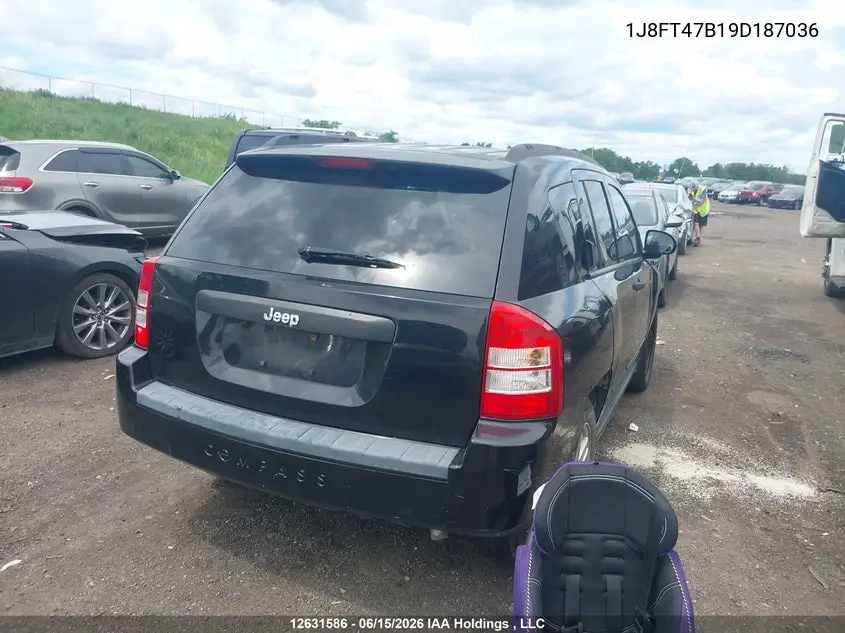 2009 Jeep Compass VIN: 1J8FT47B19D187036 Lot: 12631586