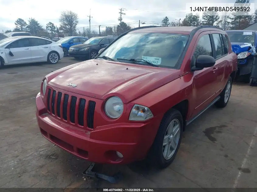 1J4NT4FB8AD549592 2010 Jeep Compass Sport