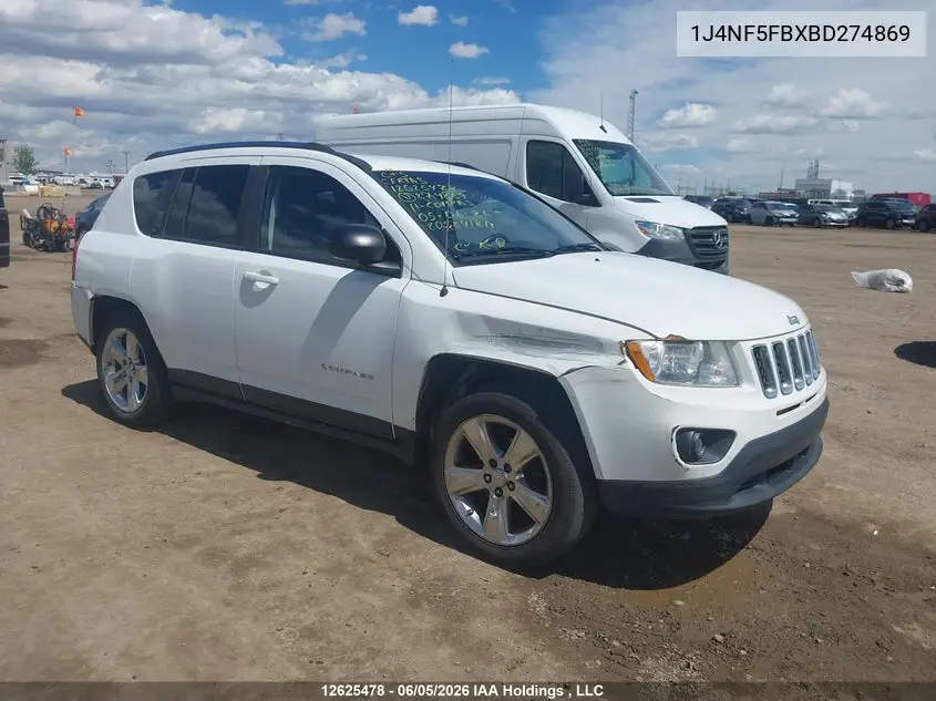2011 Jeep Compass Limited VIN: 1J4NF5FBXBD274869 Lot: 12625478