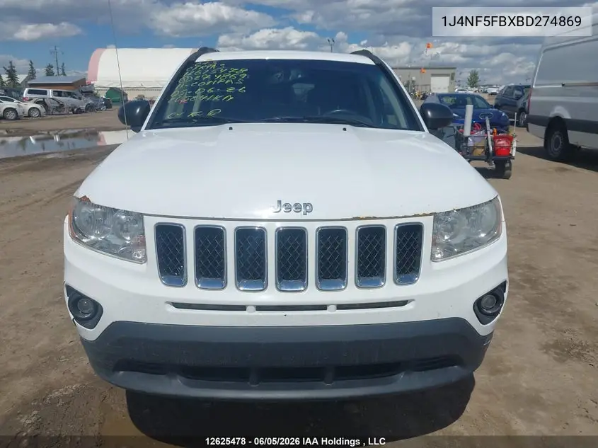 2011 Jeep Compass Limited VIN: 1J4NF5FBXBD274869 Lot: 12625478
