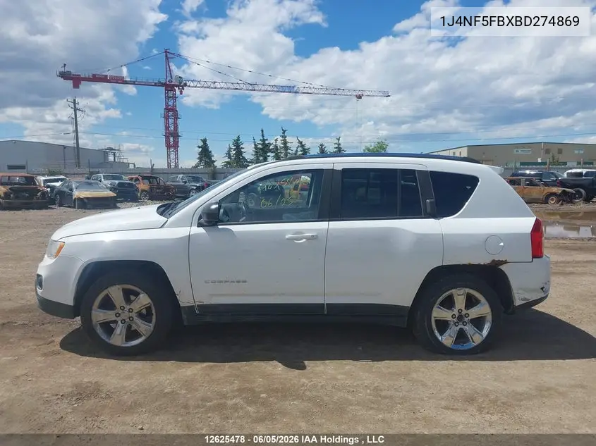 2011 Jeep Compass Limited VIN: 1J4NF5FBXBD274869 Lot: 12625478