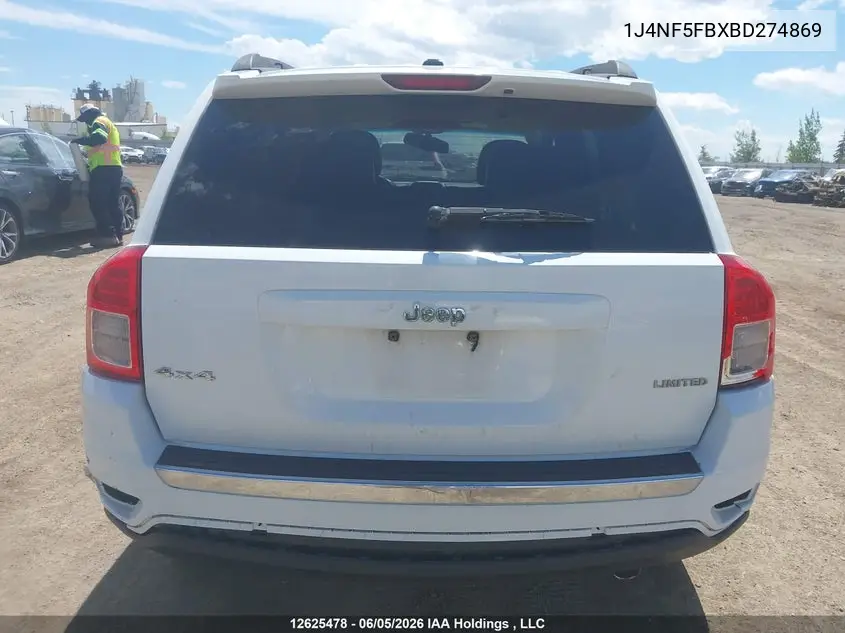 2011 Jeep Compass Limited VIN: 1J4NF5FBXBD274869 Lot: 12625478