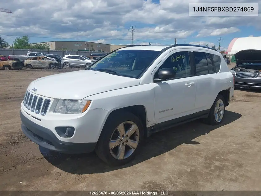 2011 Jeep Compass Limited VIN: 1J4NF5FBXBD274869 Lot: 12625478