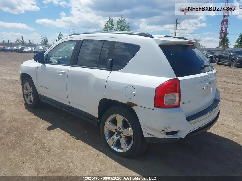 2011 Jeep Compass Limited VIN: 1J4NF5FBXBD274869 Lot: 12625478