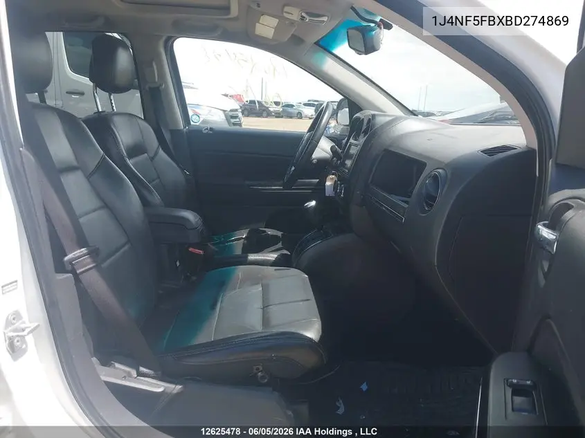 2011 Jeep Compass Limited VIN: 1J4NF5FBXBD274869 Lot: 12625478
