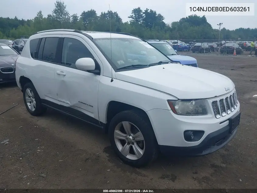 2014 Jeep Compass Latitude VIN: 1C4NJDEB0ED603261 Lot: 45662398