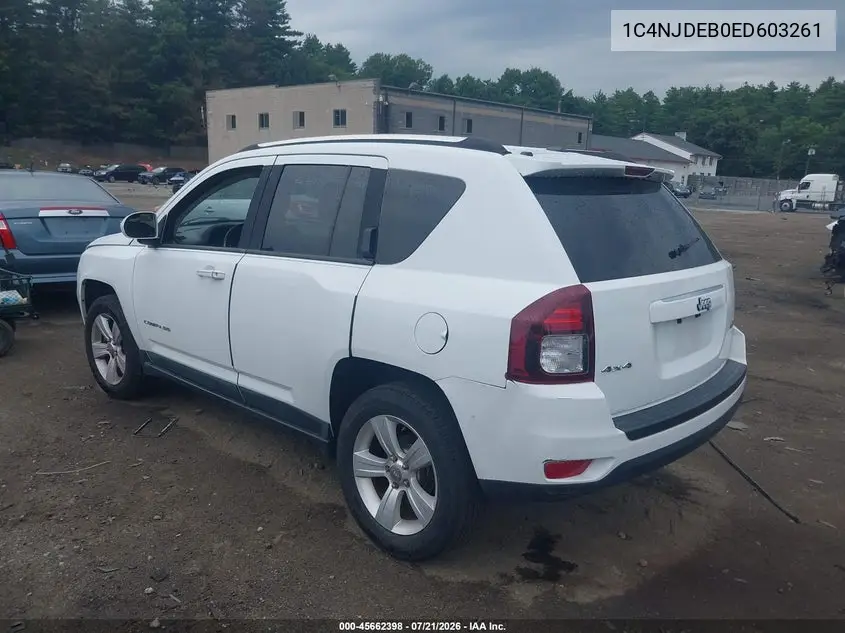 2014 Jeep Compass Latitude VIN: 1C4NJDEB0ED603261 Lot: 45662398