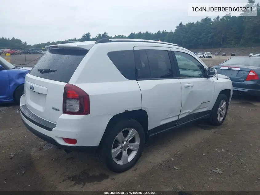 2014 Jeep Compass Latitude VIN: 1C4NJDEB0ED603261 Lot: 45662398