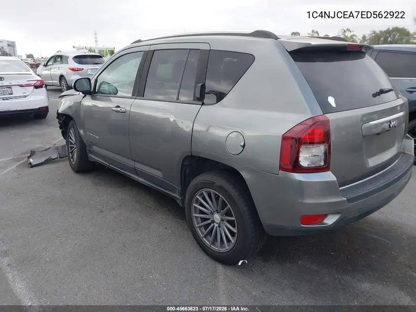 2014 Jeep Compass Latitude VIN: 1C4NJCEA7ED562922 Lot: 45663623