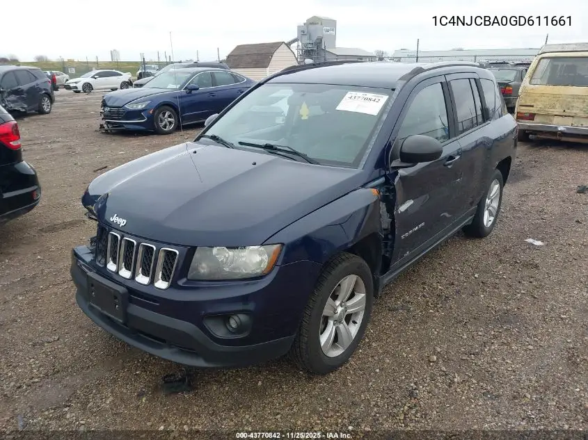 1C4NJCBA0GD611661 2016 Jeep Compass Sport