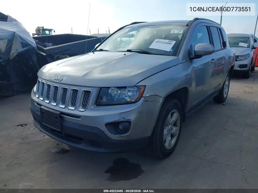 2016 Jeep Compass Latitude VIN: 1C4NJCEA8GD773551 Lot: 45222400