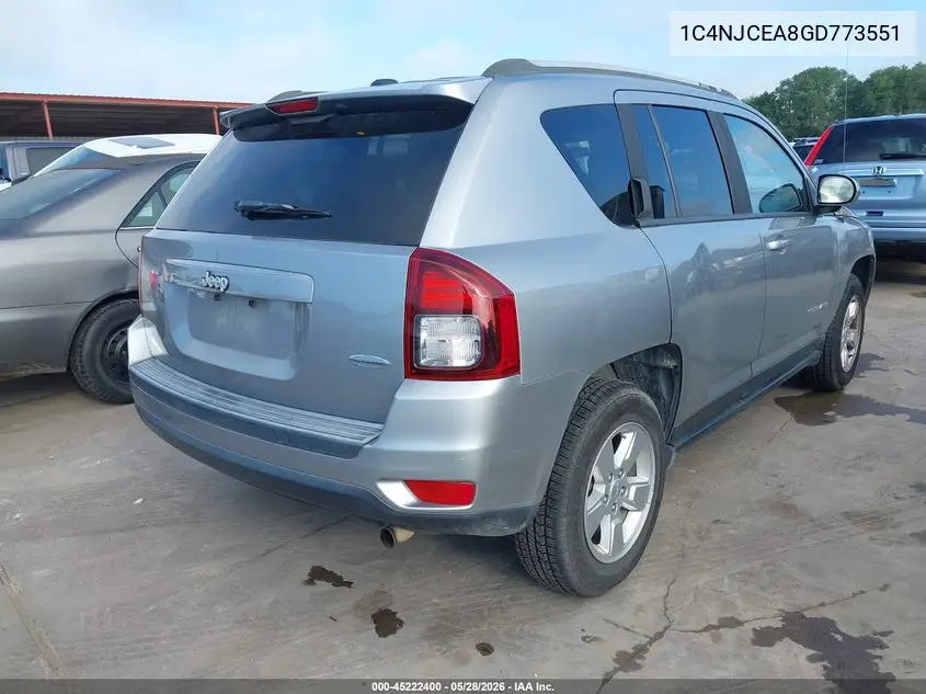 2016 Jeep Compass Latitude VIN: 1C4NJCEA8GD773551 Lot: 45222400