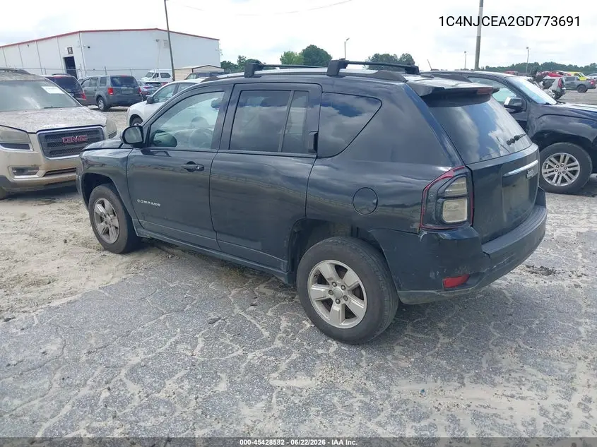 2016 Jeep Compass Latitude VIN: 1C4NJCEA2GD773691 Lot: 45428582