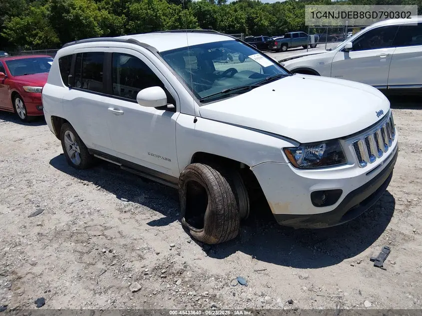 2016 Jeep Compass Latitude VIN: 1C4NJDEB8GD790302 Lot: 45433640