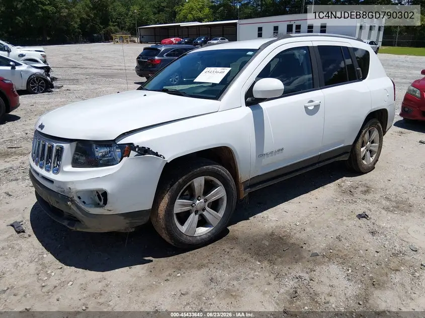 2016 Jeep Compass Latitude VIN: 1C4NJDEB8GD790302 Lot: 45433640