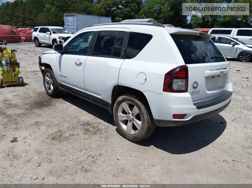 2016 Jeep Compass Latitude VIN: 1C4NJDEB8GD790302 Lot: 45433640