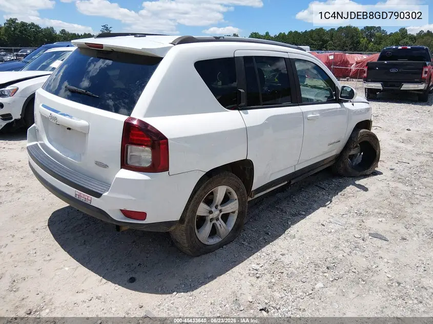 2016 Jeep Compass Latitude VIN: 1C4NJDEB8GD790302 Lot: 45433640