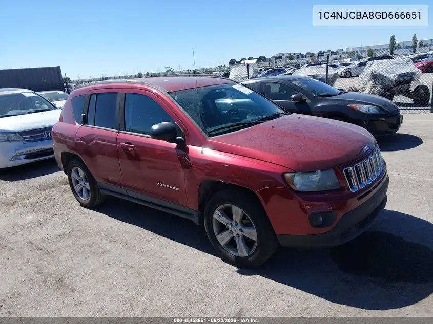 2016 Jeep Compass Sport VIN: 1C4NJCBA8GD666651 Lot: 45458651