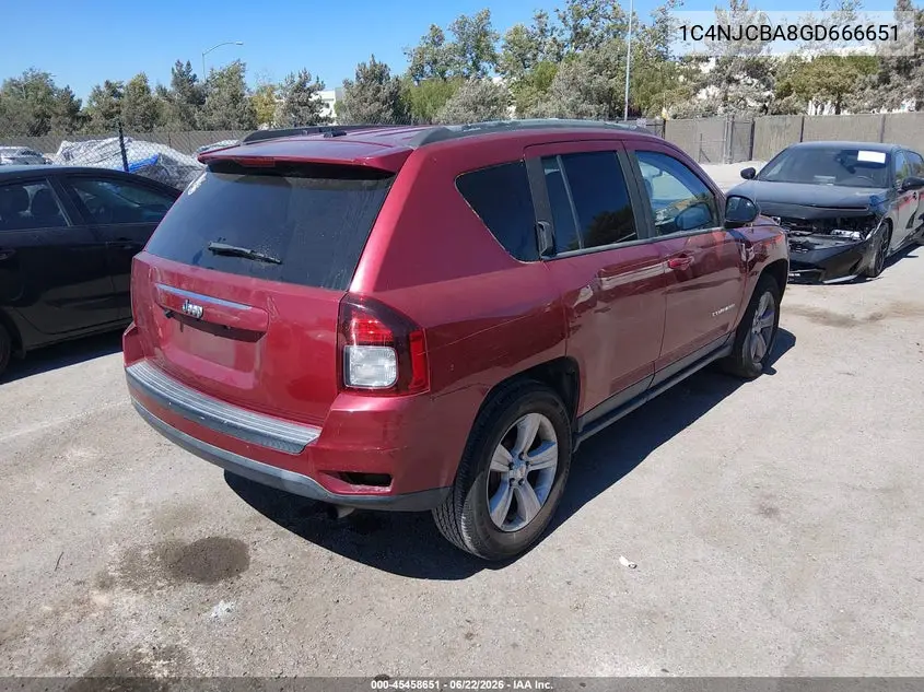 2016 Jeep Compass Sport VIN: 1C4NJCBA8GD666651 Lot: 45458651