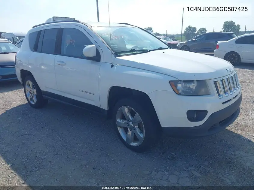 2016 Jeep Compass Latitude VIN: 1C4NJDEB6GD587425 Lot: 45513997