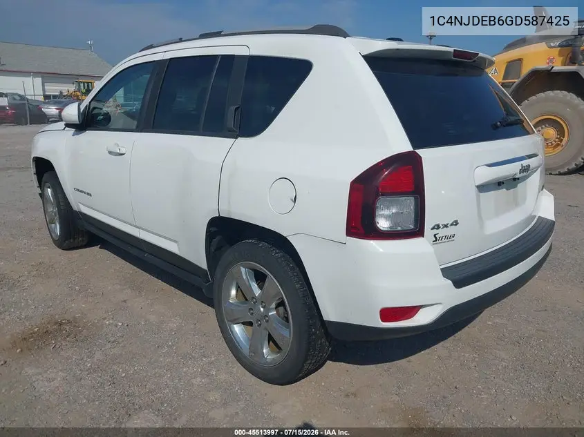 2016 Jeep Compass Latitude VIN: 1C4NJDEB6GD587425 Lot: 45513997