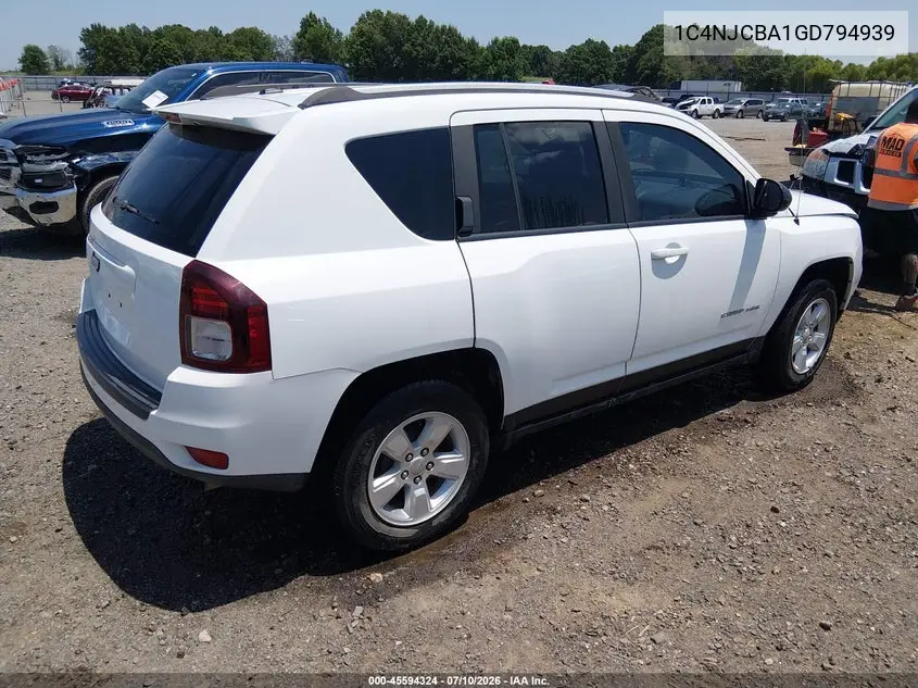 2016 Jeep Compass Sport VIN: 1C4NJCBA1GD794939 Lot: 45594324