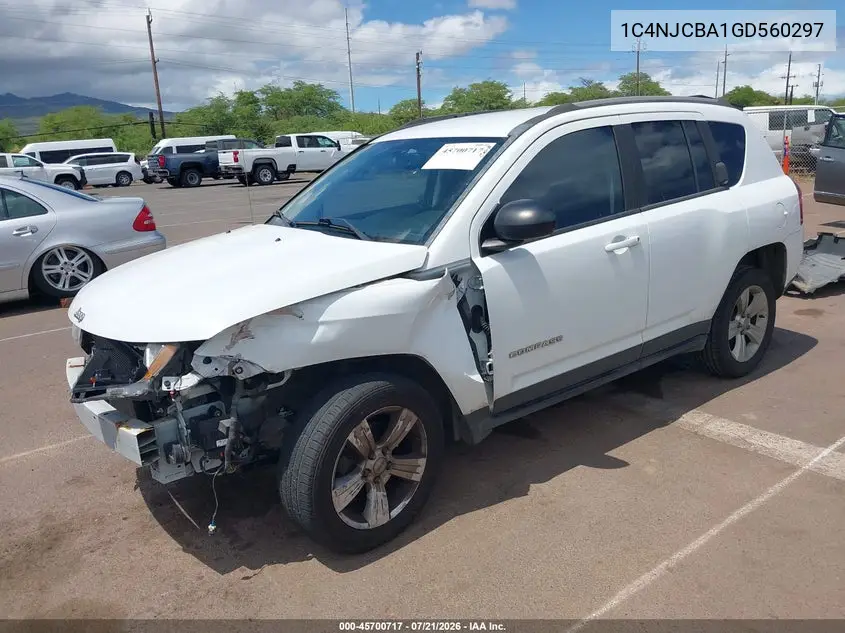 2016 Jeep Compass Sport VIN: 1C4NJCBA1GD560297 Lot: 45700717