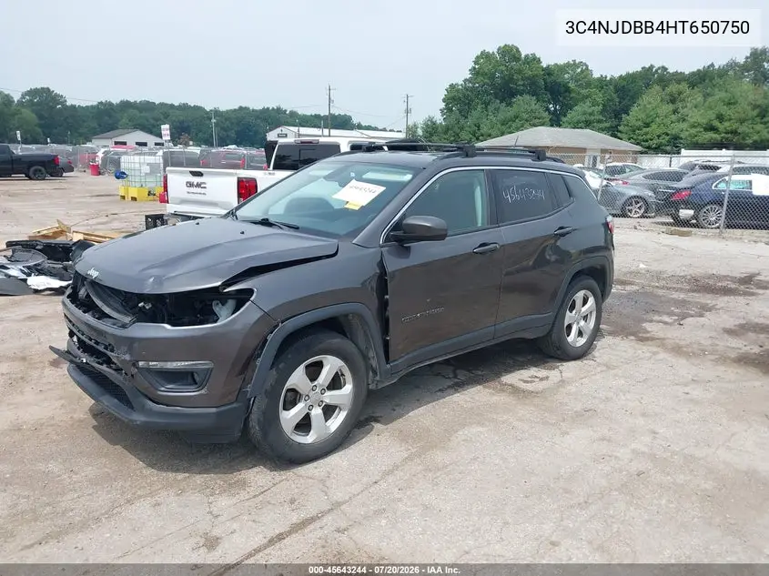 2017 Jeep Compass Latitude VIN: 3C4NJDBB4HT650750 Lot: 45643244