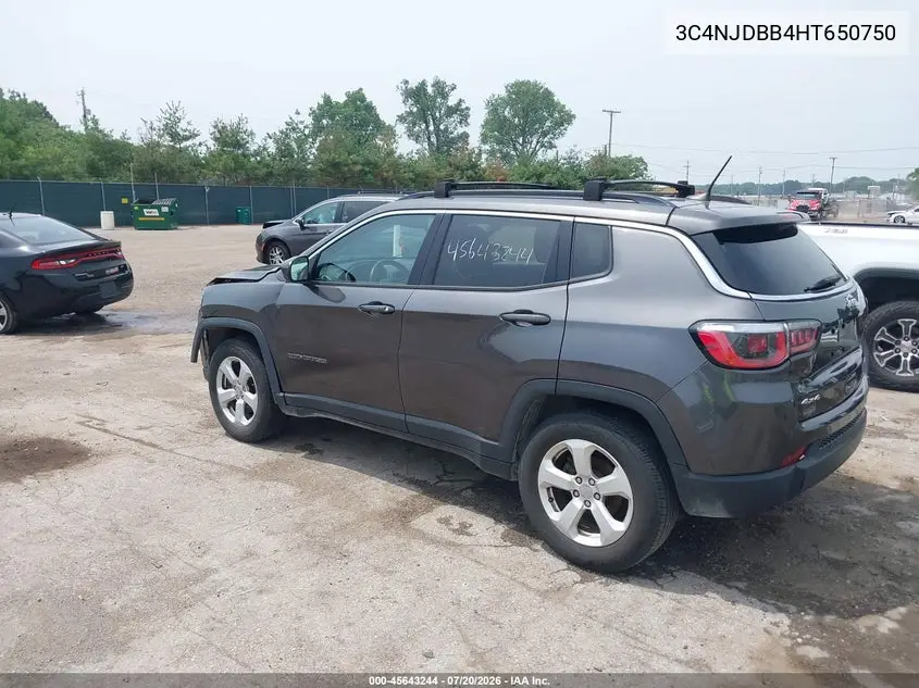 2017 Jeep Compass Latitude VIN: 3C4NJDBB4HT650750 Lot: 45643244