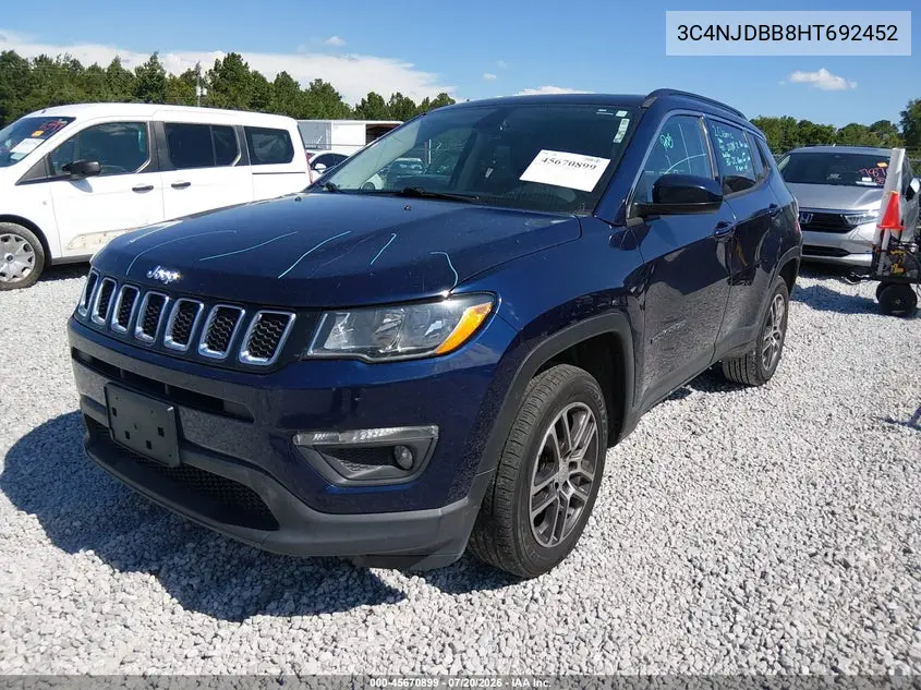 2017 Jeep Compass Latitude VIN: 3C4NJDBB8HT692452 Lot: 45670899