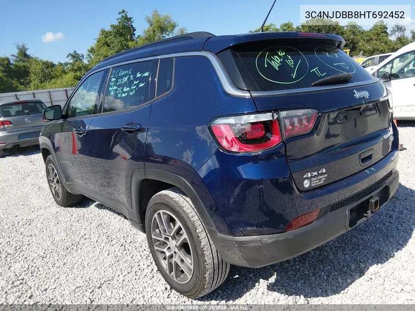 2017 Jeep Compass Latitude VIN: 3C4NJDBB8HT692452 Lot: 45670899
