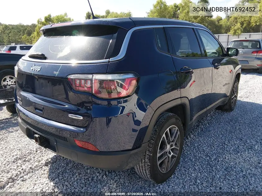 2017 Jeep Compass Latitude VIN: 3C4NJDBB8HT692452 Lot: 45670899