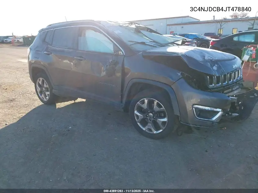 3C4NJDCB4JT478840 2018 Jeep Compass Limited 4X4