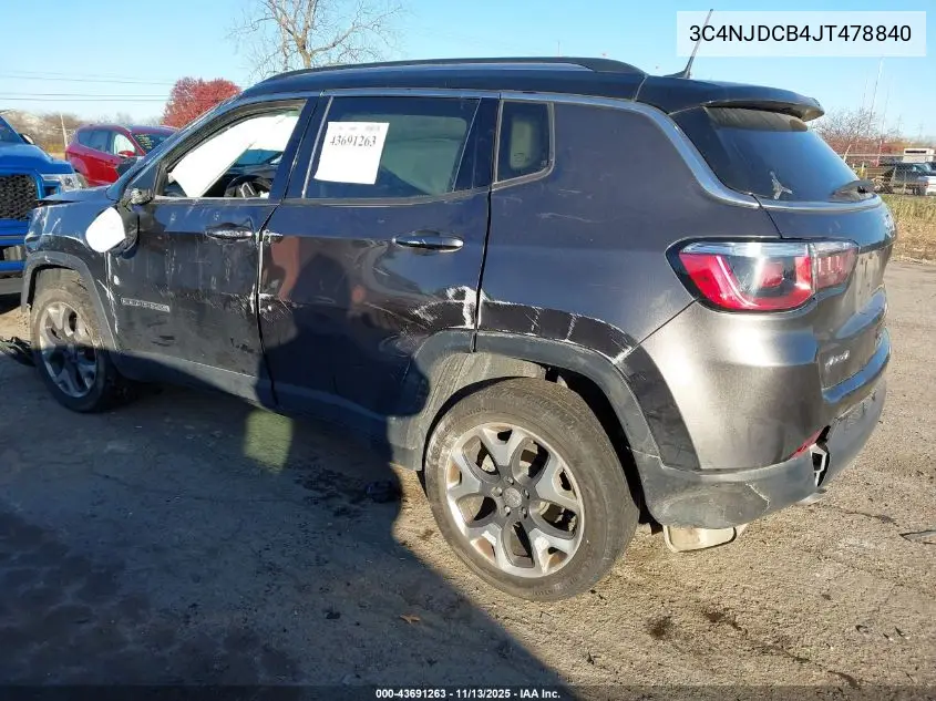 3C4NJDCB4JT478840 2018 Jeep Compass Limited 4X4
