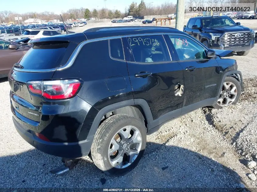 3C4NJDCB2JT440622 2018 Jeep Compass Limited 4X4