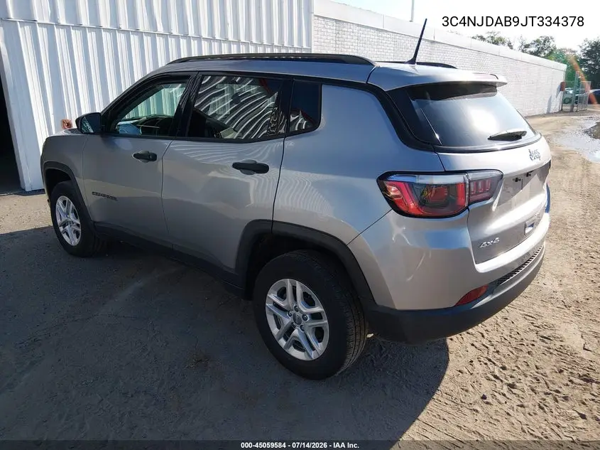 2018 Jeep Compass Sport 4X4 VIN: 3C4NJDAB9JT334378 Lot: 45059584