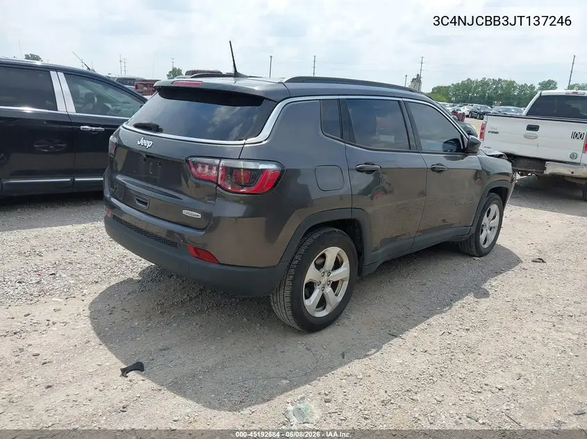 2018 Jeep Compass Latitude Fwd VIN: 3C4NJCBB3JT137246 Lot: 45192684