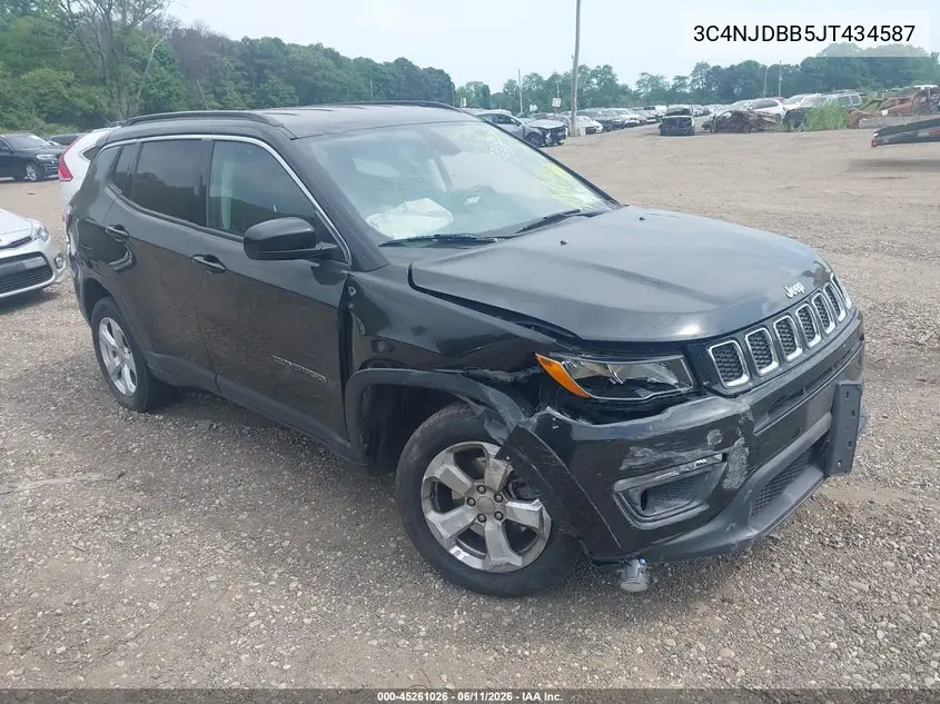 2018 Jeep Compass Latitude 4X4 VIN: 3C4NJDBB5JT434587 Lot: 45261026