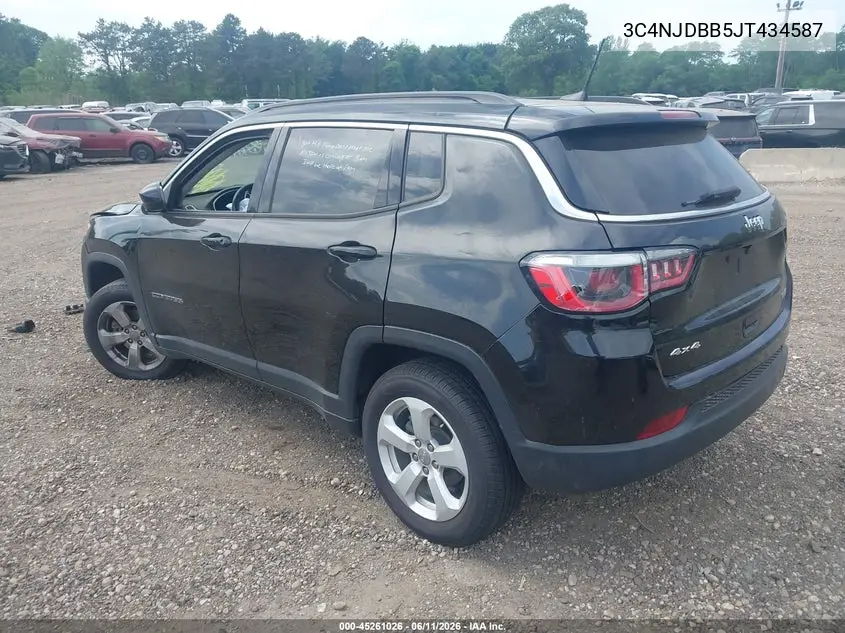 2018 Jeep Compass Latitude 4X4 VIN: 3C4NJDBB5JT434587 Lot: 45261026