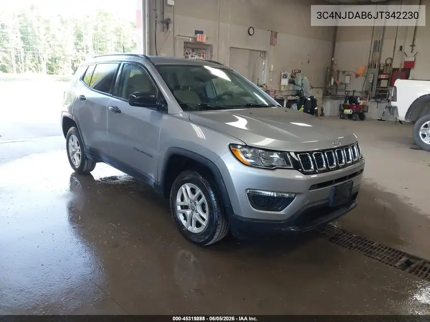 2018 Jeep Compass Sport 4X4 VIN: 3C4NJDAB6JT342230 Lot: 45319288