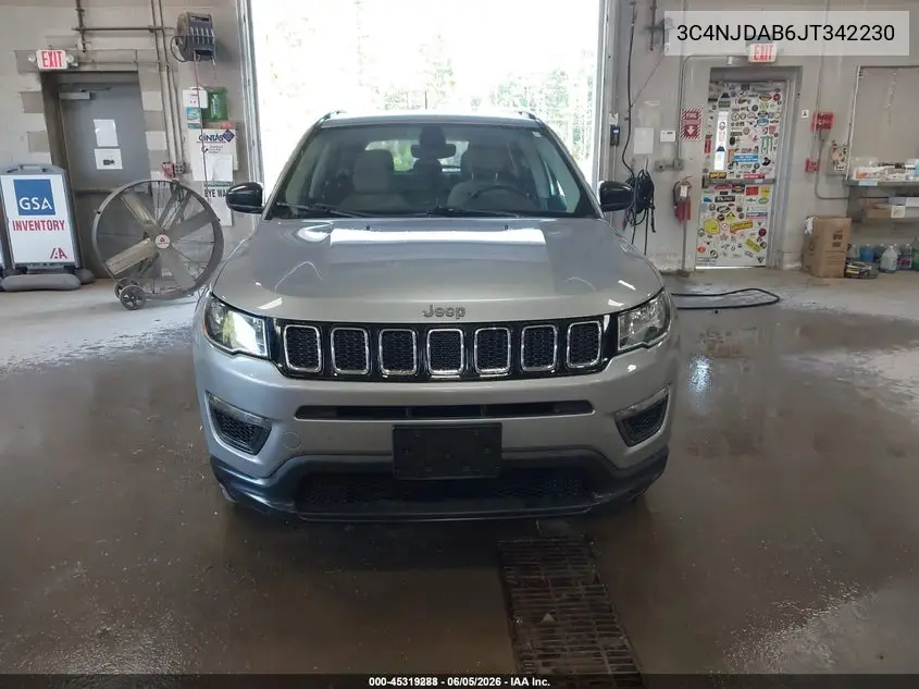 2018 Jeep Compass Sport 4X4 VIN: 3C4NJDAB6JT342230 Lot: 45319288