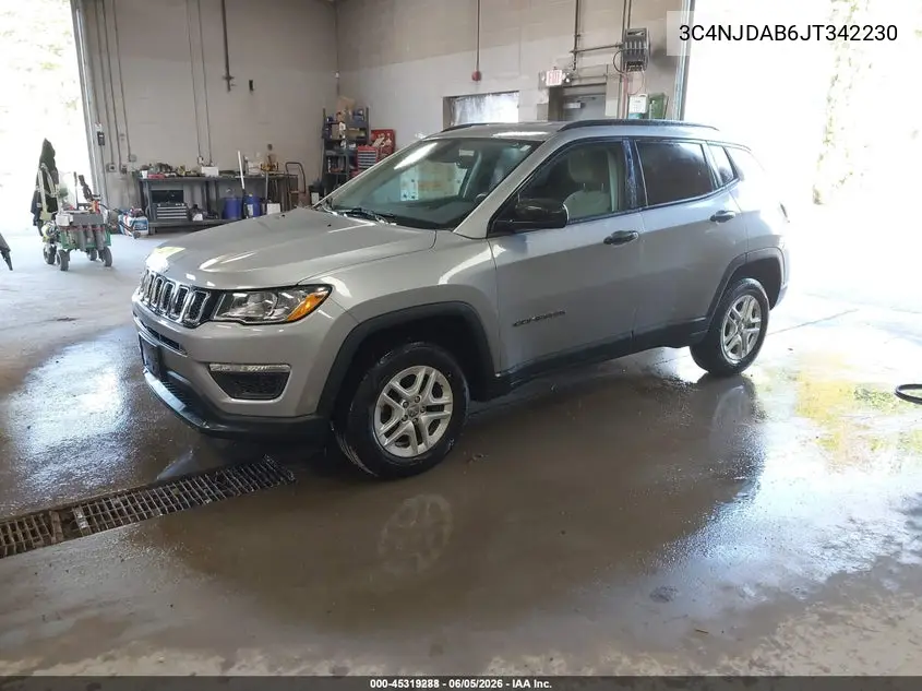 2018 Jeep Compass Sport 4X4 VIN: 3C4NJDAB6JT342230 Lot: 45319288