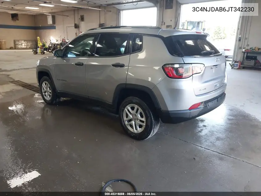 2018 Jeep Compass Sport 4X4 VIN: 3C4NJDAB6JT342230 Lot: 45319288